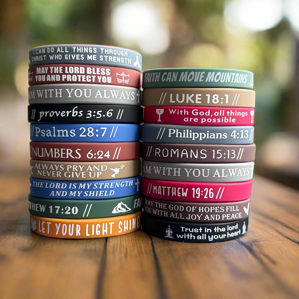 40 Pack - Bible Verse Wristbands
