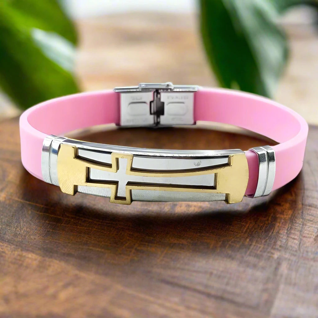 Inspirational Stainless Steel Cross Bracelet