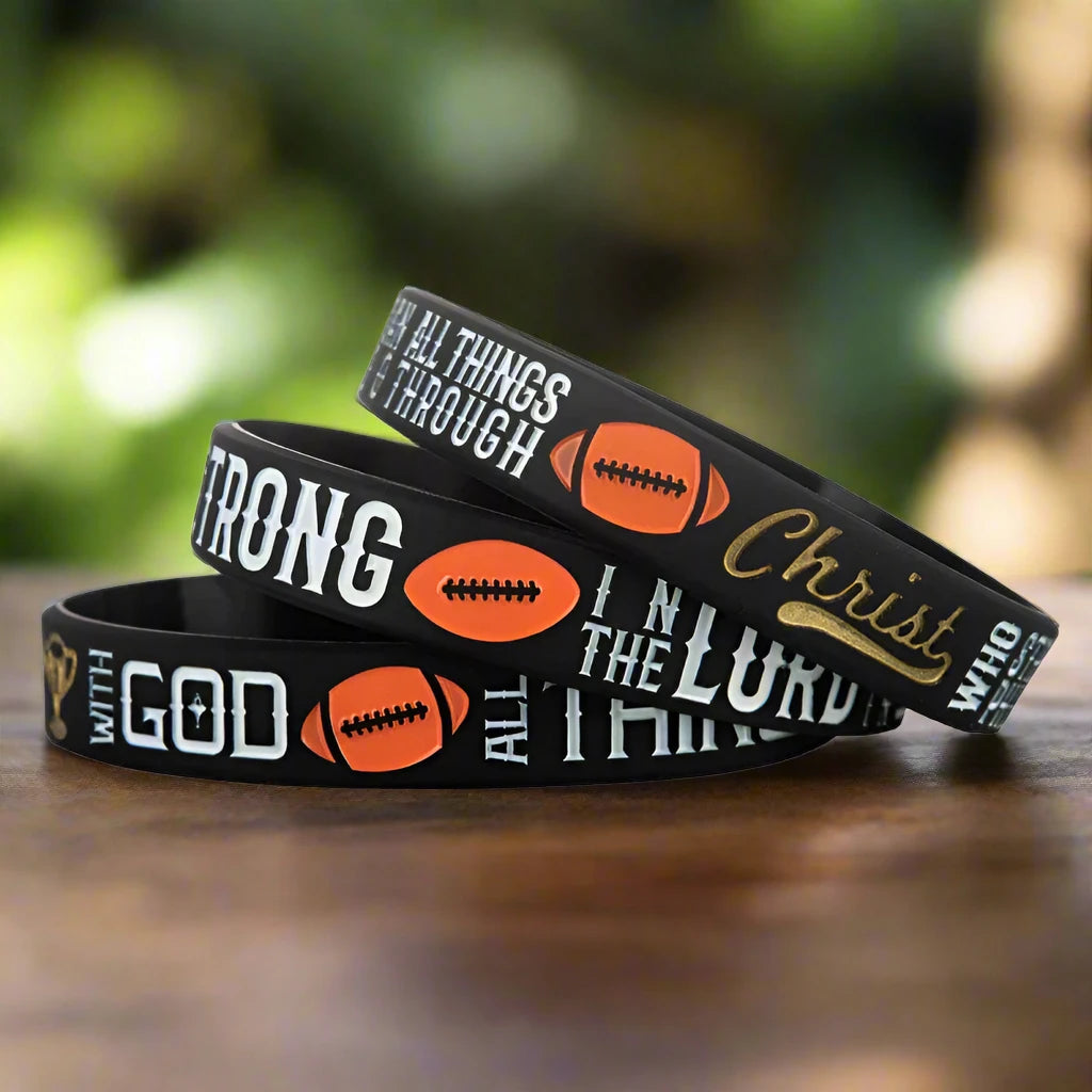 American Football Bible Verse Wristbands (1pc/3pcs)