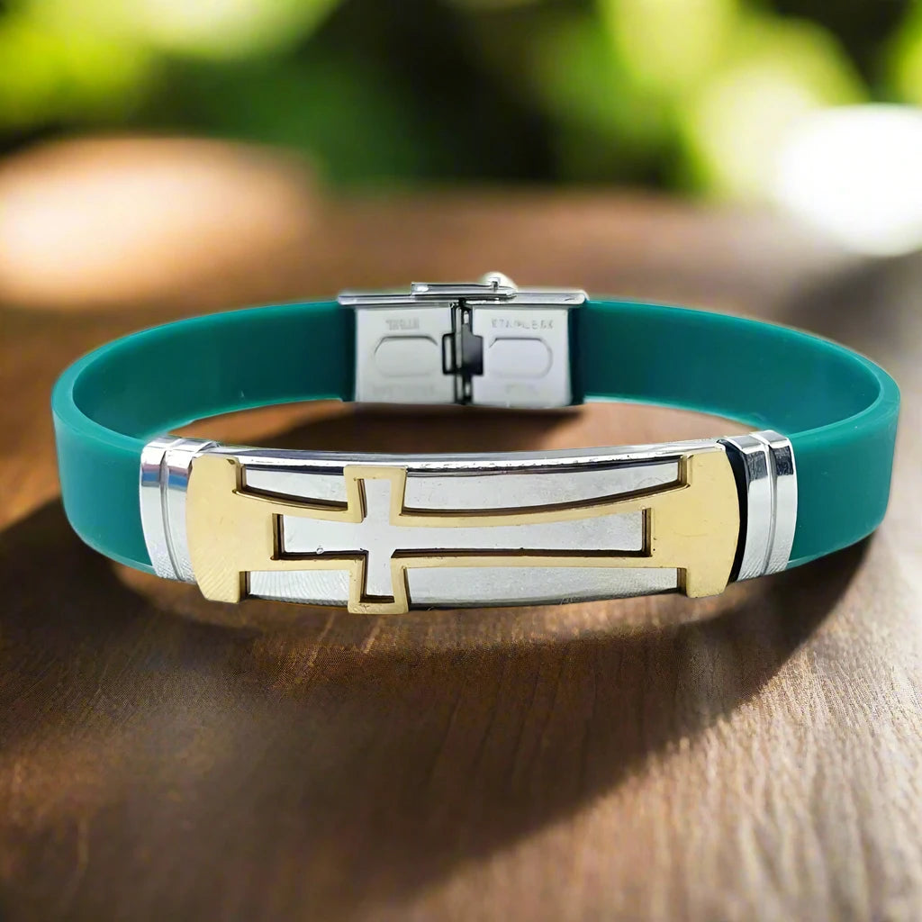 Inspirational Stainless Steel Cross Bracelet