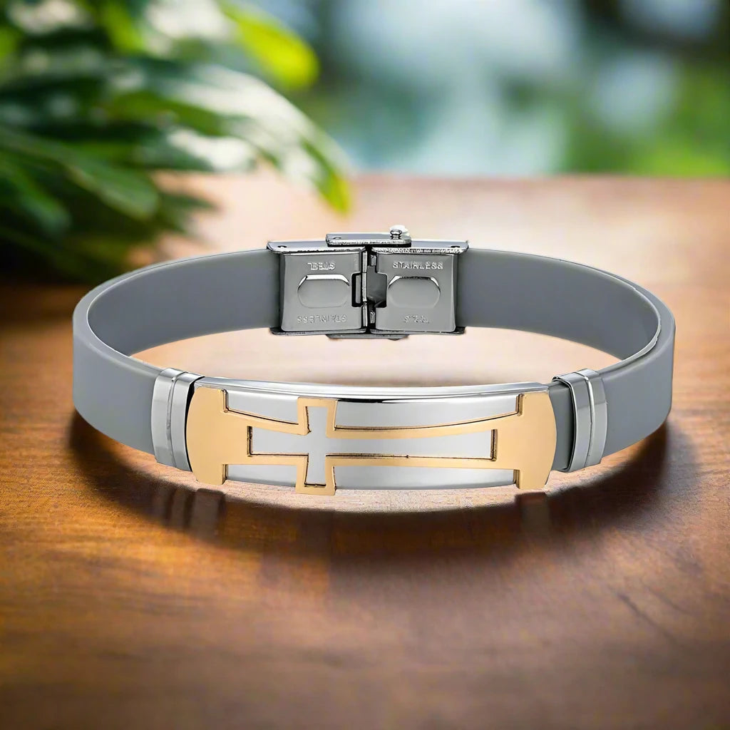 Inspirational Stainless Steel Cross Bracelet