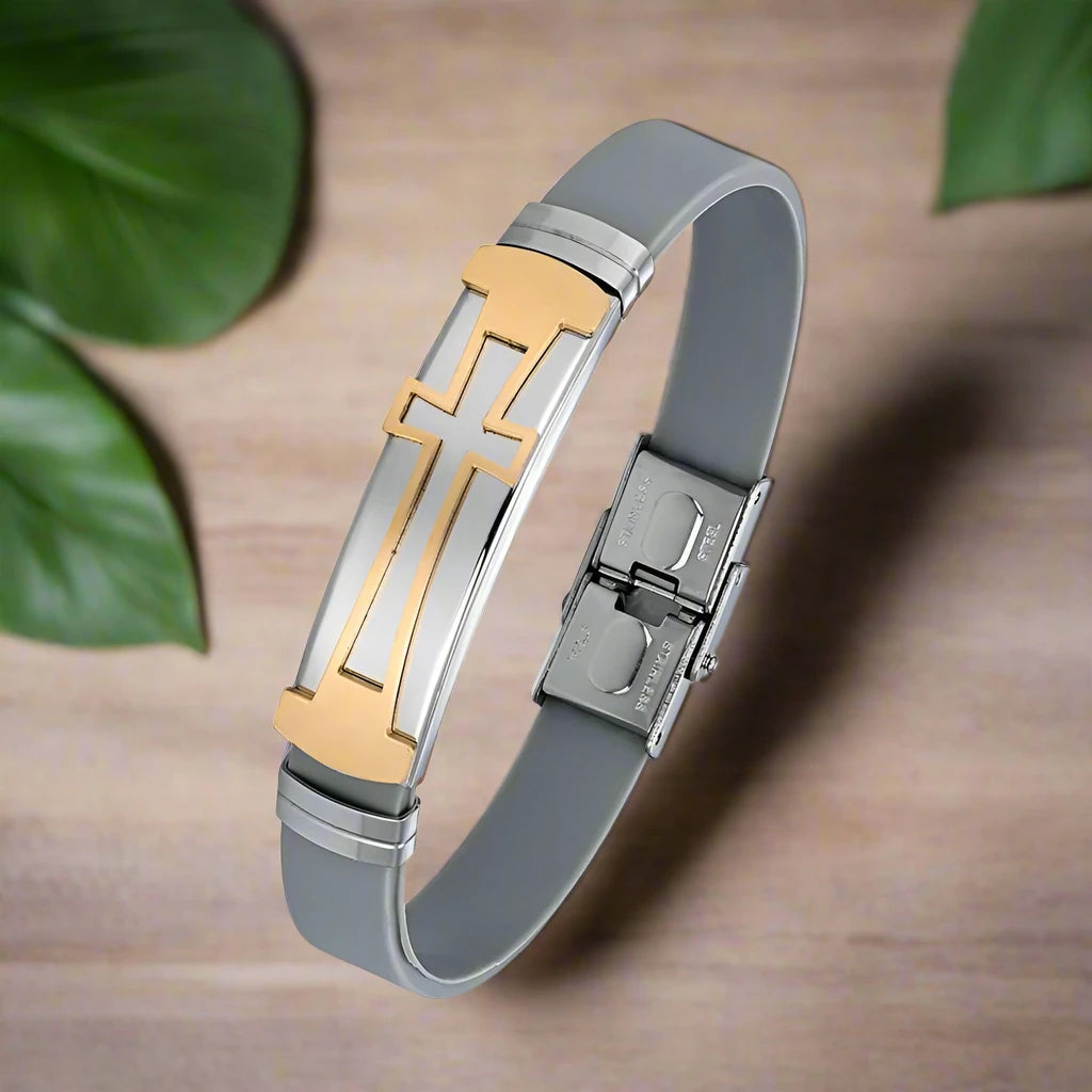 Inspirational Stainless Steel Cross Bracelet