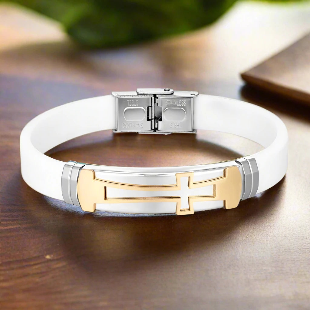 Inspirational Stainless Steel Cross Bracelet