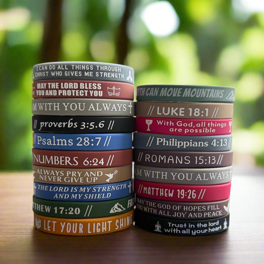 40 Pack - Bible Verse Wristbands