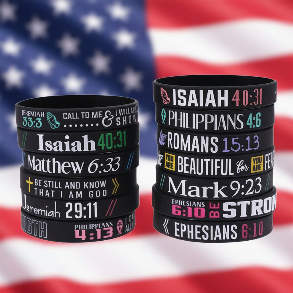 13 Pack Inspirational Christian Wristbands