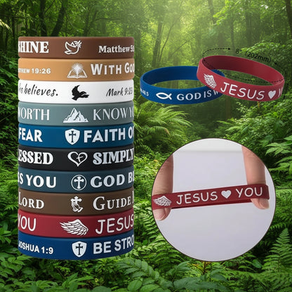 10-Pack Inspirational Bible Verse Wristbands