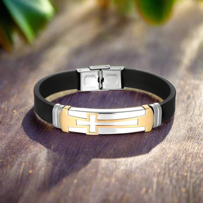 Inspirational Stainless Steel Cross Bracelet