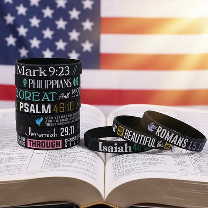13 Pack Inspirational Christian Wristbands