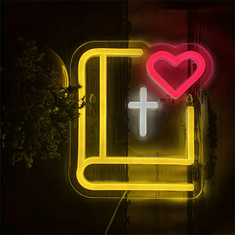 Bible USB-Powered Neon Sign