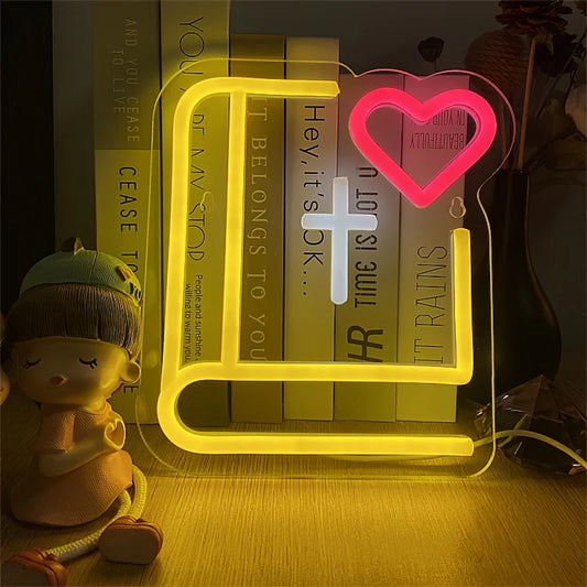 Bible USB-Powered Neon Sign