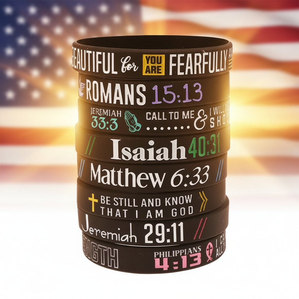 13 Pack Inspirational Christian Wristbands