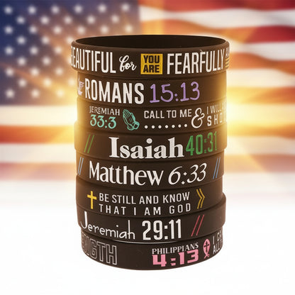 13 Pack Inspirational Christian Wristbands