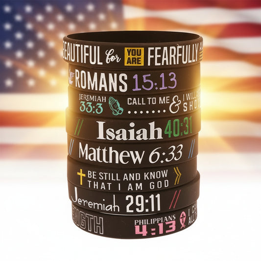 13 Pack Inspirational Christian Wristbands
