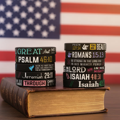 13 Pack Inspirational Christian Wristbands