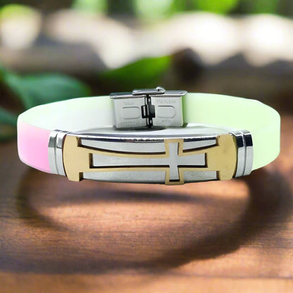 Inspirational Stainless Steel Cross Bracelet