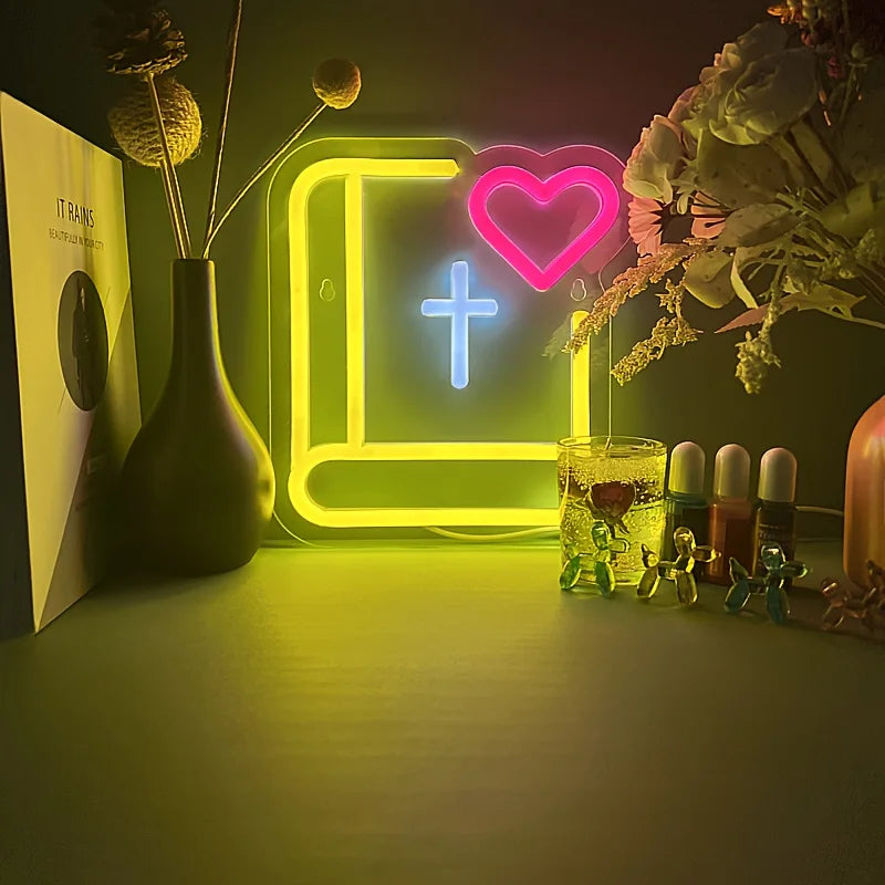 Bible USB-Powered Neon Sign
