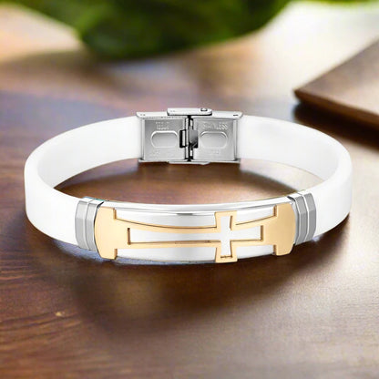 Inspirational Stainless Steel Cross Bracelet