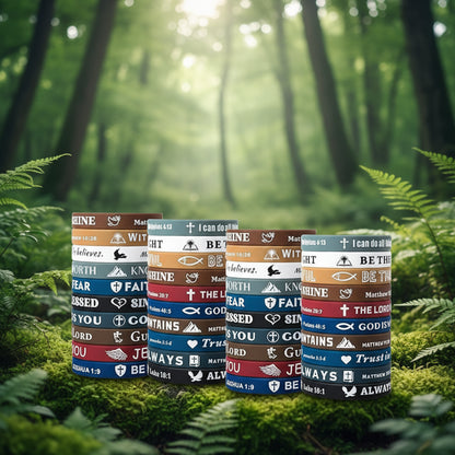 10-Pack Inspirational Bible Verse Wristbands