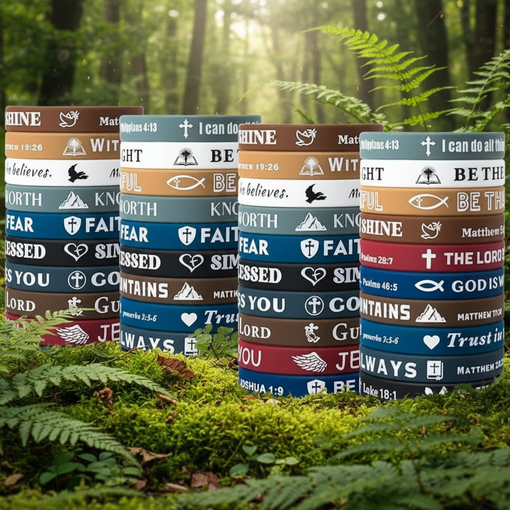 10-Pack Inspirational Bible Verse Wristbands