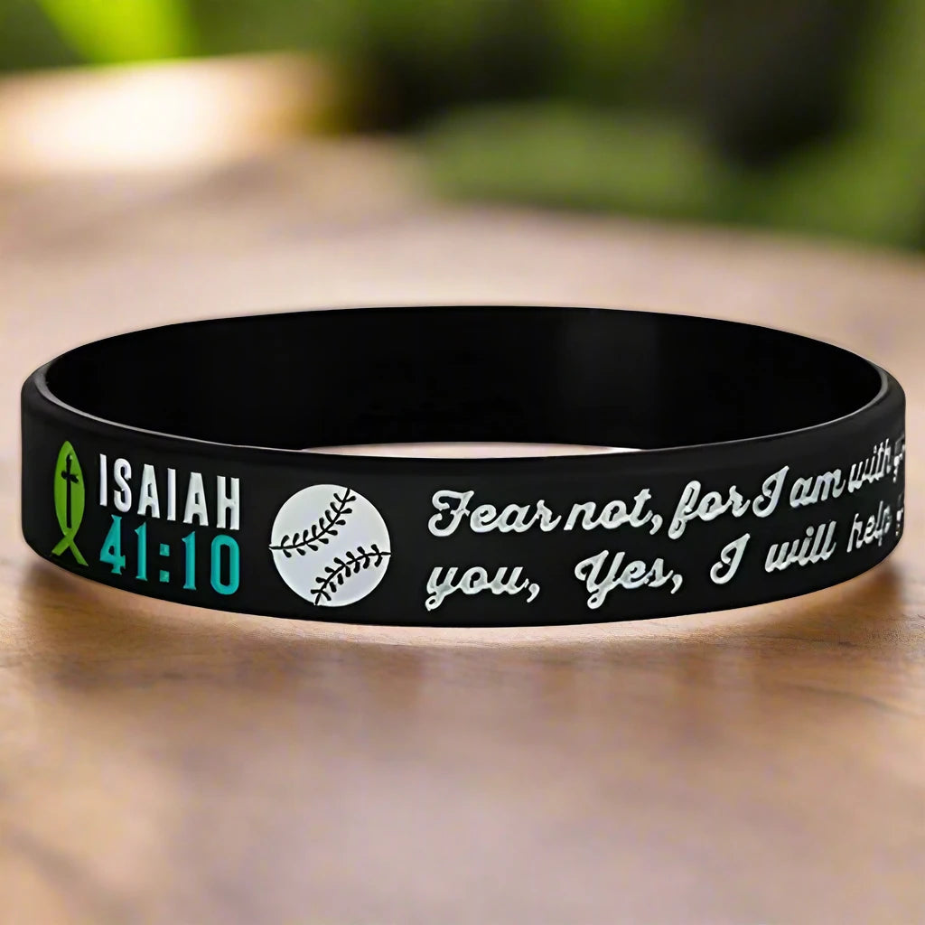 Baseball Inspirational Bible Verse Wristbands (1pc/3pcs)