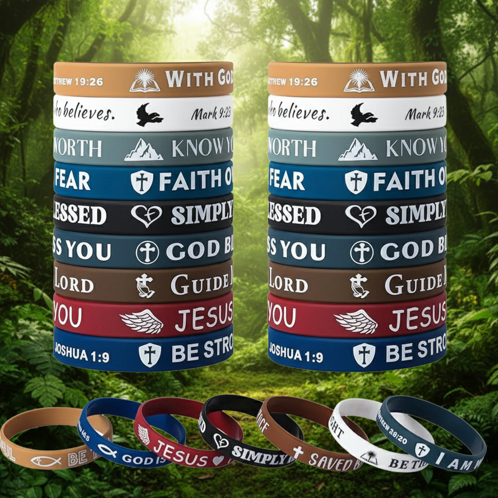 10-Pack Inspirational Bible Verse Wristbands